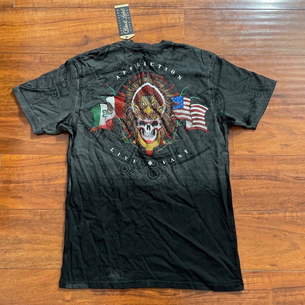 AFFLICTION EL DORADO T-SHIRT SZ MEDIUM M - Picture 5 of 7